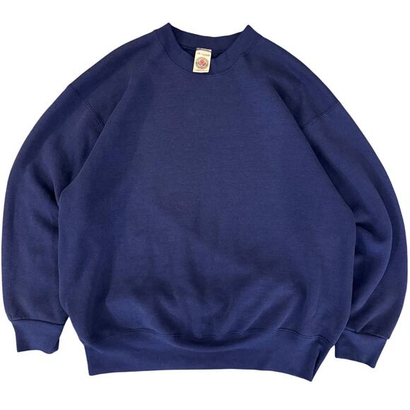 90s Vintage Blank Crewneck Royal Blue Sz L - Picture 1 of 5